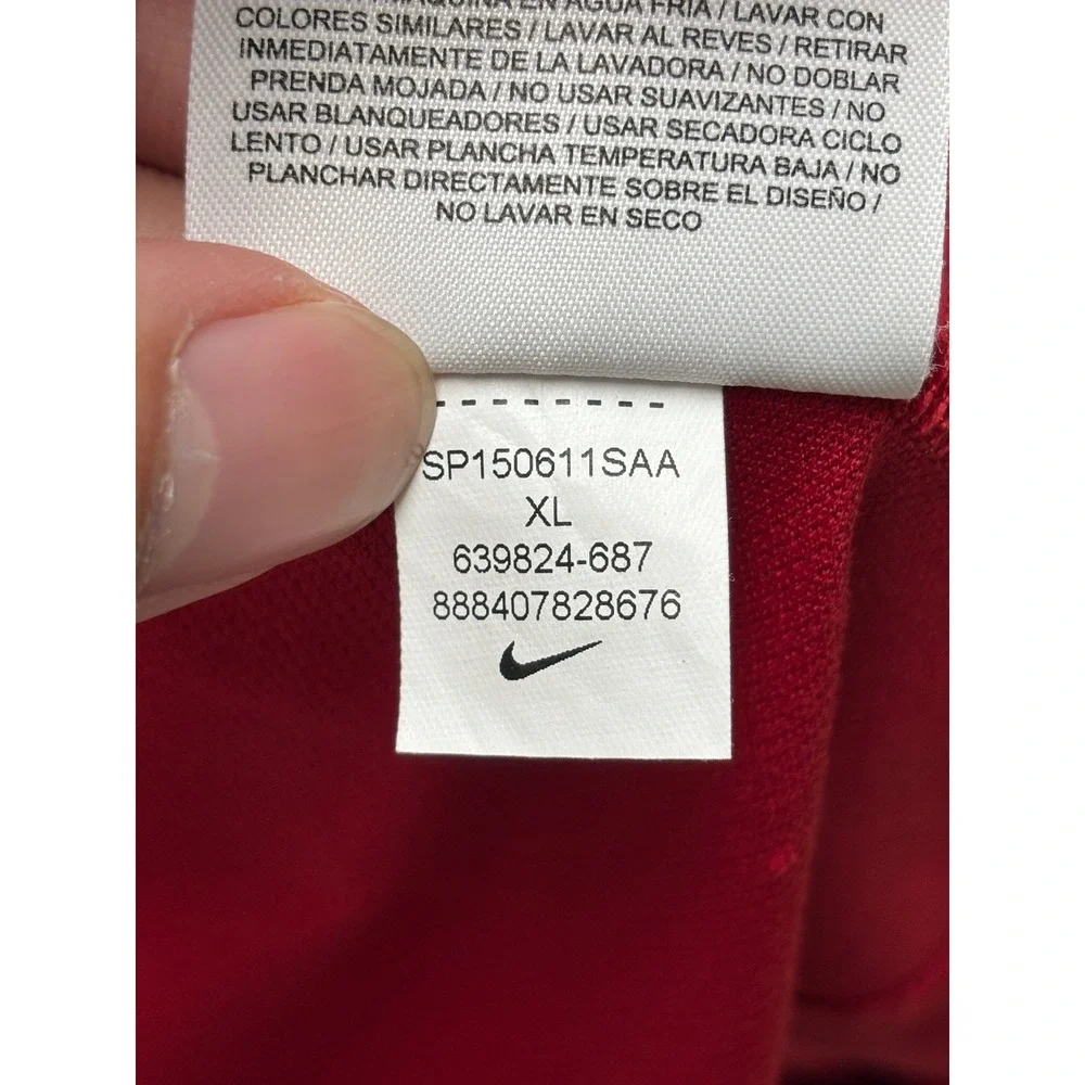 Nike Tiger Woods Collection Mens XL Red Dri-FIT Golf Polo Shirt 639824-687